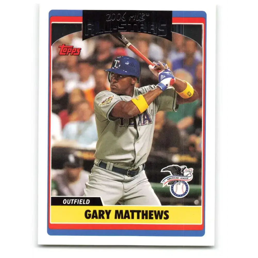 2006 Topps Update #249 Gary Matthews Jr. EX Excellent Texas Rangers Baseball Card - Baseball Card Single