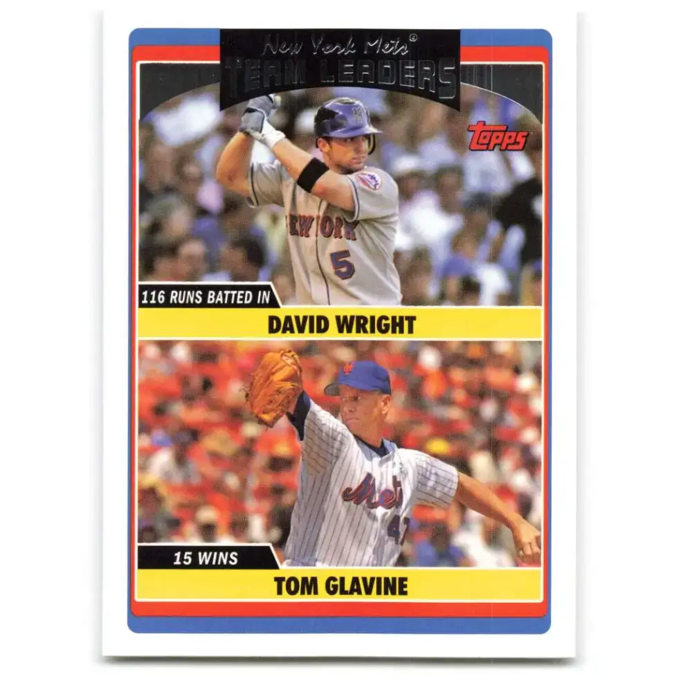 2006 Topps Update #291 David Wright/Tom Glavine EX Excellent New York Mets Baseball Card - Baseball Card Single
