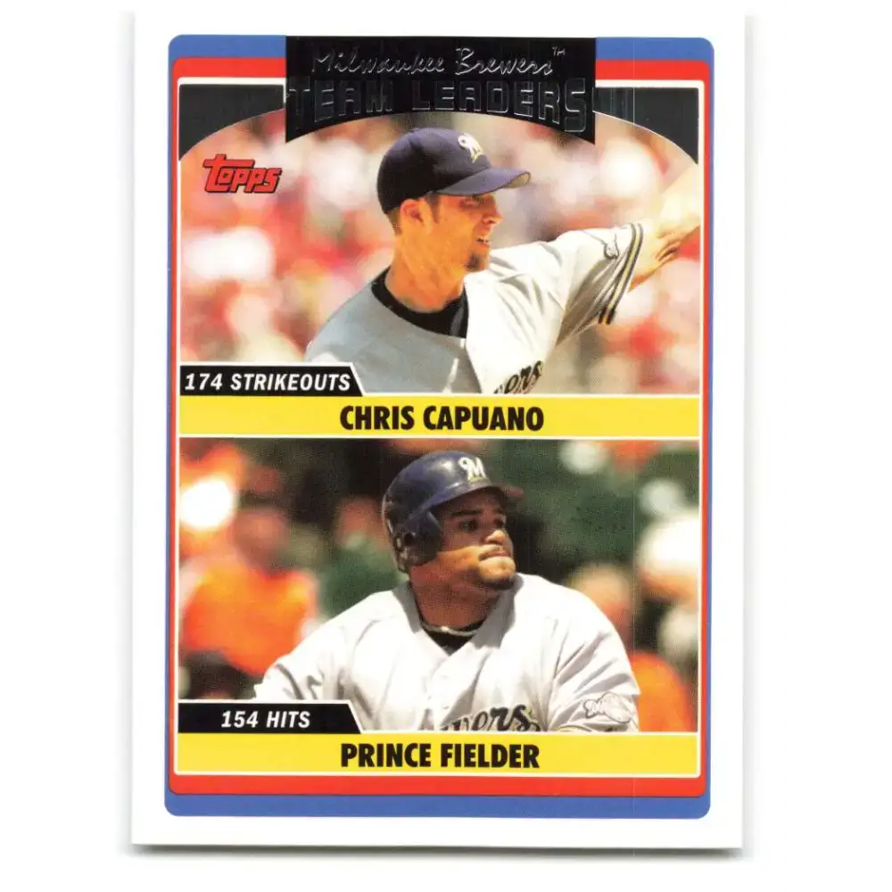 2006 Topps Update #299 Chris Capuano/Prince Fielder EX Excellent Milwaukee Brewers Baseball Card - Baseball Card Single