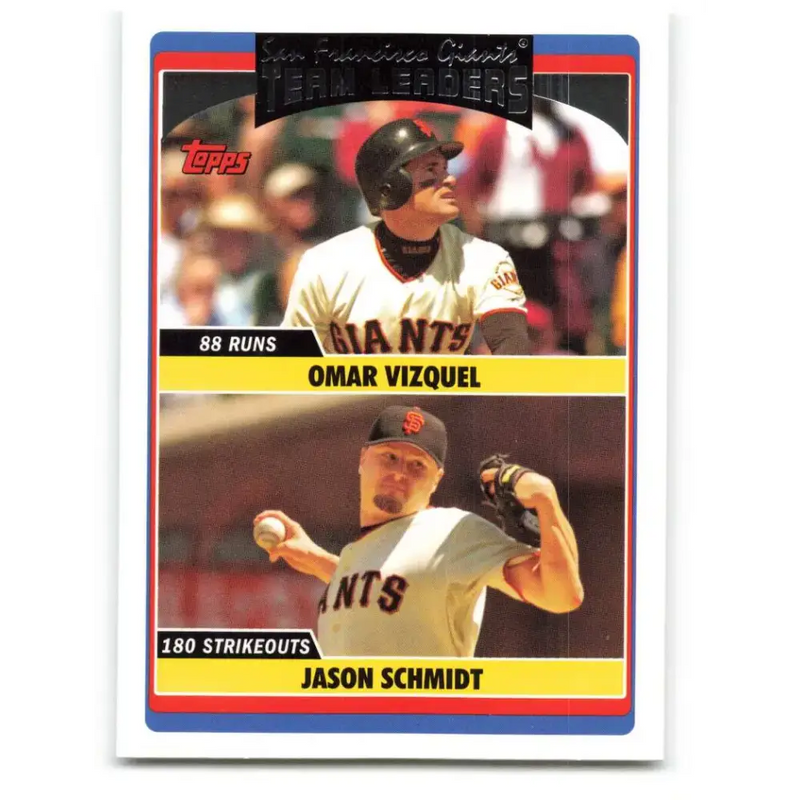 2006 Topps Update #304 Omar Vizquel/Jason Schmidt EX Excellent San Francisco Giants Baseball Card - Baseball Card Single
