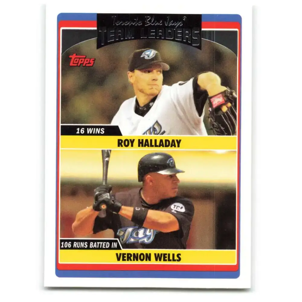 2006 Topps Update #309 Vernon Wells/Roy Halladay EX Excellent Toronto Blue Jays Baseball Card - Baseball Card Single