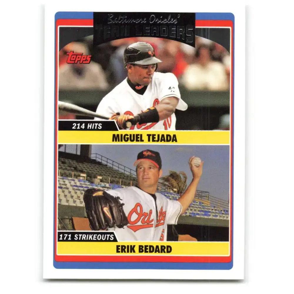 2006 Topps Update #310 Erik Bedard/Miguel Tejada EX Excellent Baltimore Orioles Baseball Card - Baseball Card Single