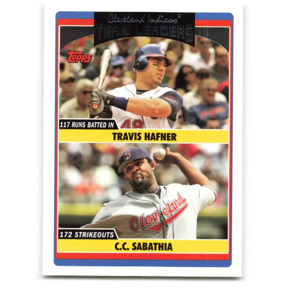 2006 Topps Update #315 Travis Hafner/C.C. Sabathia EX Excellent Cleveland Indians Baseball Card - Baseball Card Single