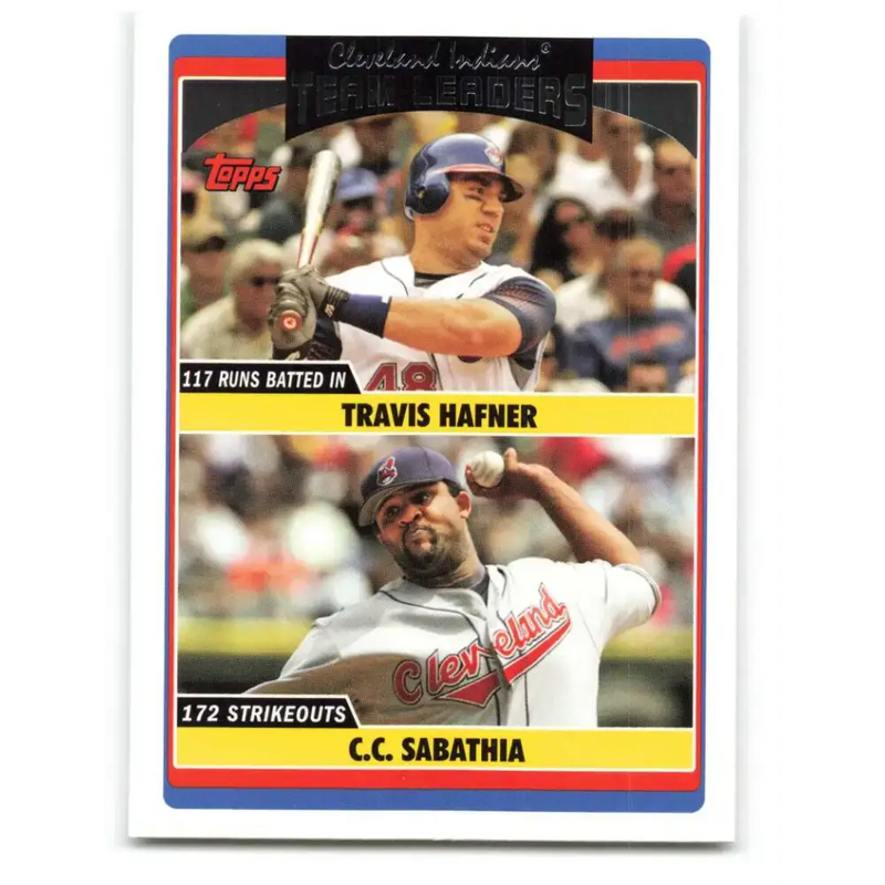 2006 Topps Update #315 Travis Hafner/C.C. Sabathia EX Excellent Cleveland Indians Baseball Card - Baseball Card Single
