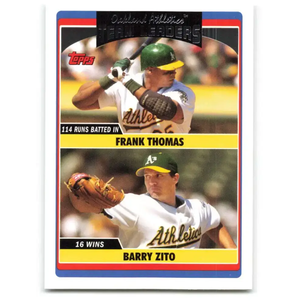 2006 Topps Update #317 Frank Thomas/Frank Thomas/Barry Zito EX Excellent Oakland Athletics Baseball Card - Baseball