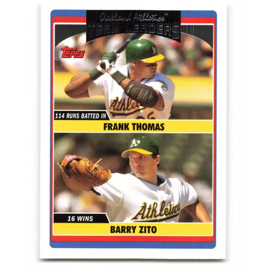 2006 Topps Update #317 Frank Thomas/Frank Thomas/Barry Zito EX Excellent Oakland Athletics Baseball Card