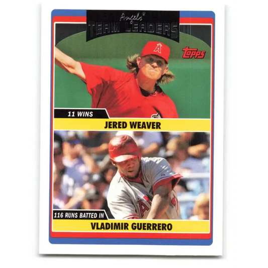 2006 Topps Update #318 Vladimir Guerrero/Jered Weaver EX Excellent Los Angeles Angels Baseball Card