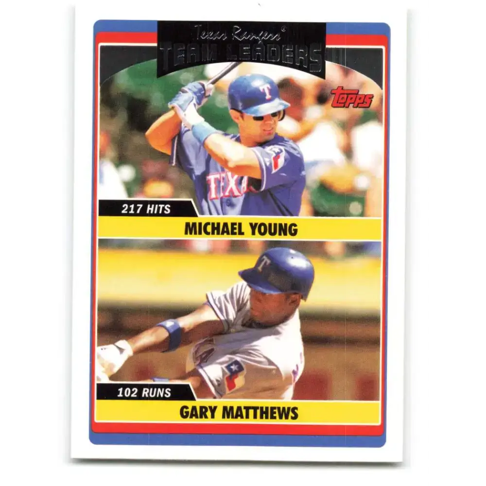 2006 Topps Update #319 Michael Young/Gary Matthews Jr. EX Excellent Texas Rangers Baseball Card - Baseball Card Single
