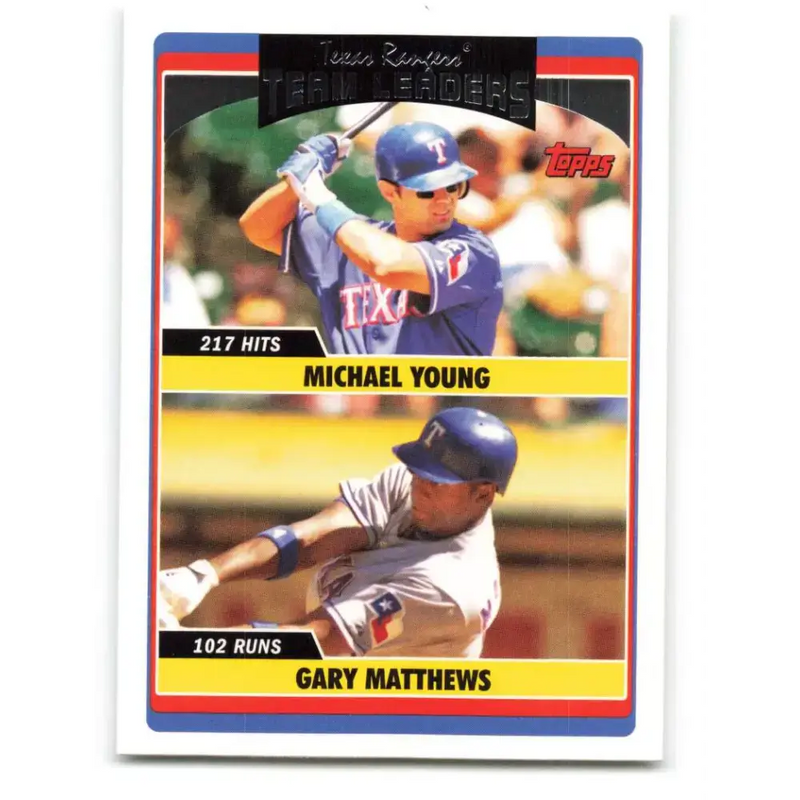 2006 Topps Update #319 Michael Young/Gary Matthews Jr. EX Excellent Texas Rangers Baseball Card - Baseball Card Single