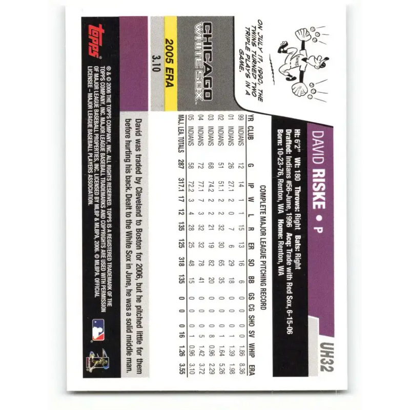2006 Topps Update #32 Dave Riske EX Excellent Chicago White Sox Baseball Card - Baseball Card Single