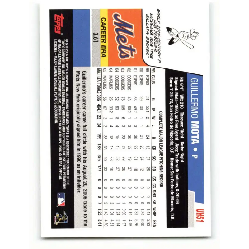 2006 Topps Update #51 Guillermo Mota EX Excellent Cleveland Indians Baseball Card