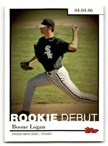 Original gloss baseball card of Boone Logan from Chicago White Sox 2006 Topps
