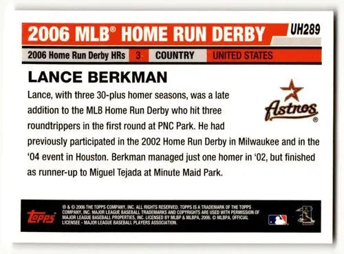 Lance Berkman Houston Astros baseball card with original gloss from 2006 Topps Updates