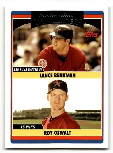 Baseball card featuring Lance Berkman and Roy Oswalt from Topps Updates 2006