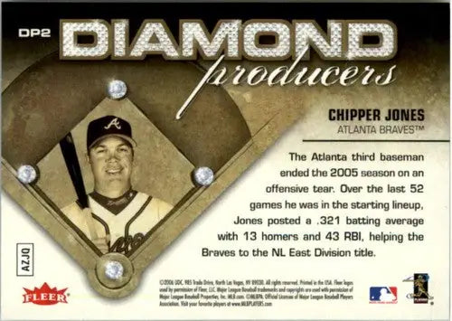 Original gloss baseball card 2006 Ultra Diamond Producers DP2 Chipper Jones Braves