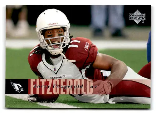Original gloss football trading card featuring Larry Fitzgerald from 2006 Upper Deck Cardinals