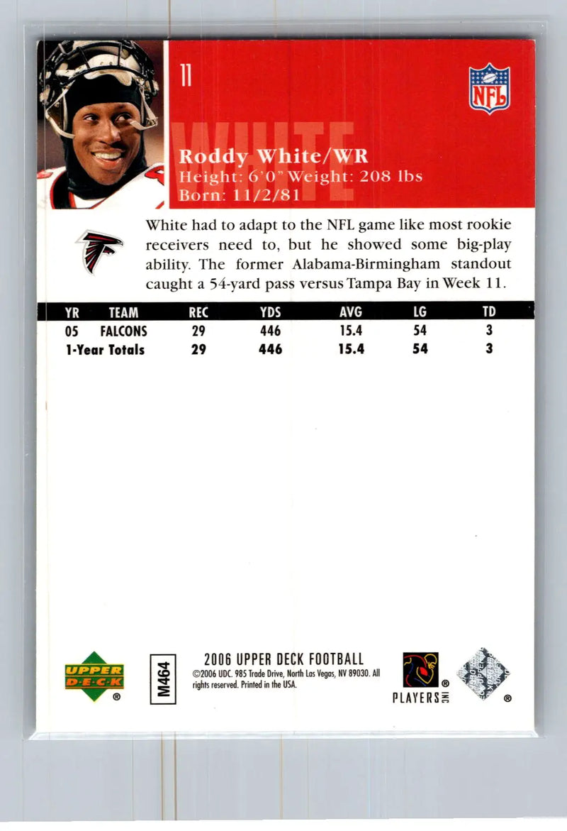 2006 Upper Deck #11 Roddy White Atlanta Falcons - Football Card Single