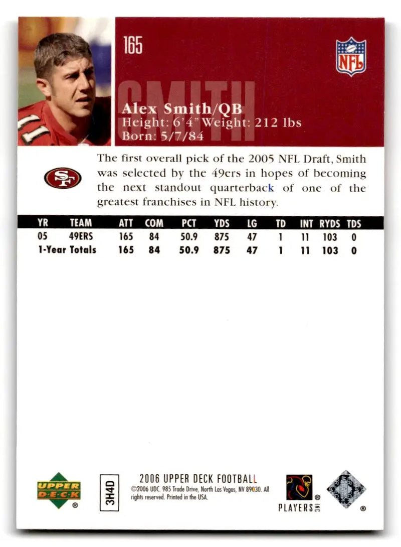2006 Upper Deck #165 Alex Smith - Football Card Single