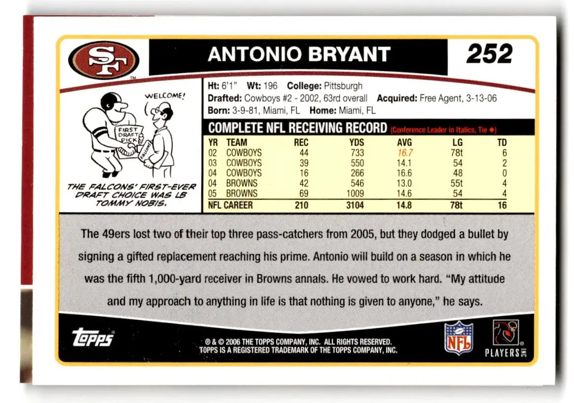 2006 Upper Deck #167 Antonio Bryant - Football Card Single
