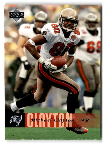 Original gloss Michael Clayton football card from 2006 Upper Deck featuring Joey Galloway