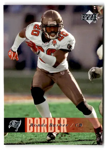 Original gloss Ronde Barber football card from 2006 Upper Deck Buccaneers collection