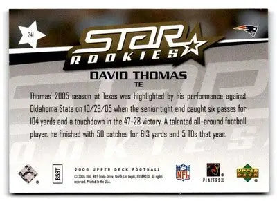 2006 Upper Deck #241 David Thomas - Football Card Single
