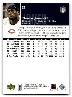 2006 Upper Deck #34 Thomas Jones - Football Card Single