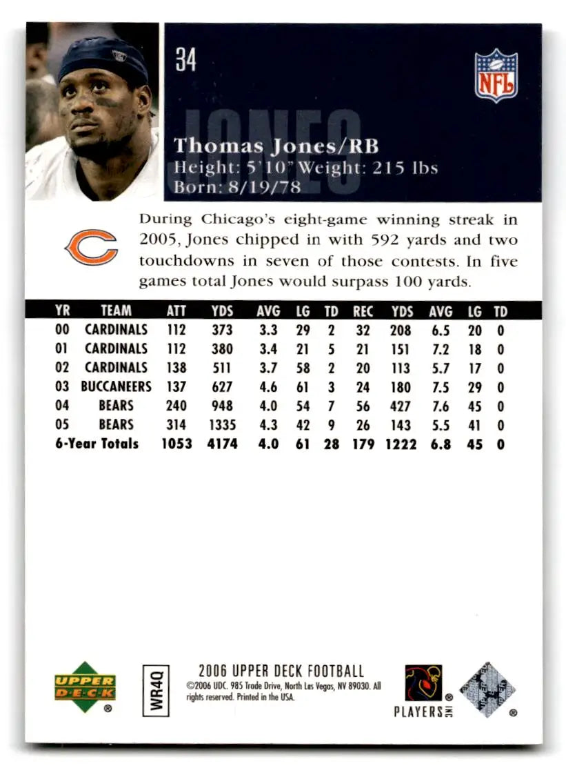 2006 Upper Deck #34 Thomas Jones - Football Card Single