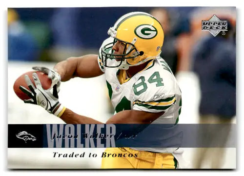 Original gloss football trading card featuring Javon Walker from 2006 Upper Deck Broncos
