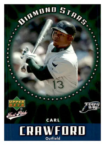 2006 Upper Deck First Pitch Diamond Stars #DS31 Carl Crawford NM Near M ID:65026 - Baseball Card Single