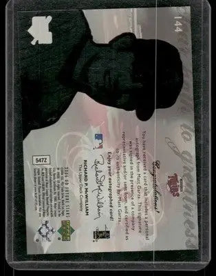 2006 Upper Deck Greatness Signatures Matt Garza #G-MG Autograph Baseball - Baseball Card Single