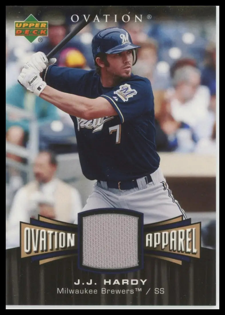 2006 Upper Deck Ovation - Apparel J.J. Hardy OA-JH Milwaukee Brewers NM - Baseball Card Single