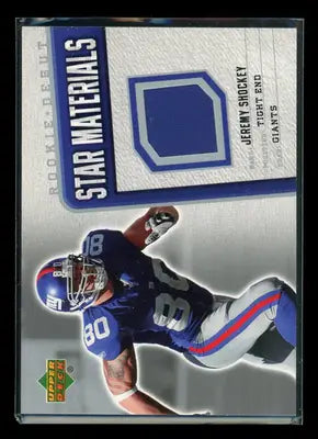 2006 Upper Deck Star Materials Rookie Debut Jeremy Shockey #SM-JSH Game Used - Sports Memorabilia