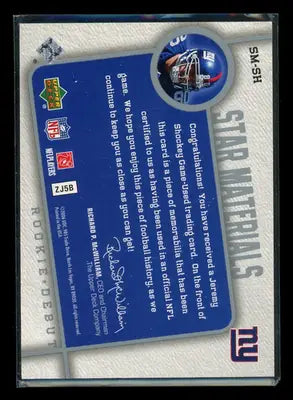 2006 Upper Deck Star Materials Rookie Debut Jeremy Shockey #SM-JSH Game Used - Sports Memorabilia