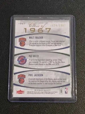 2007-08 Fleer Hot Prospects #1967 Walt Frazier / Pat Riley / Phil Jackson #/1967 - Basketball Card Single