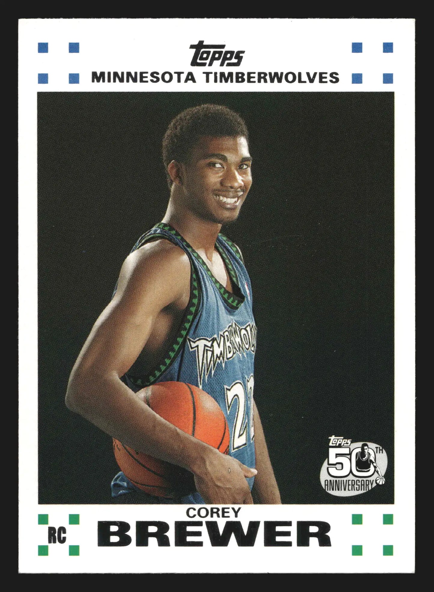 2007-08 Topps Rookie Card Corey Brewer #7 RC Minnesota Timberwolves - Basketball Card Single