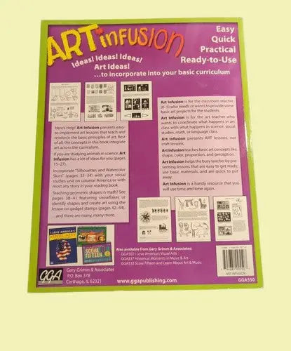 Art Infusion curriculum book by Susie Kropa showcasing ArtInfusion K-5 Artbook design