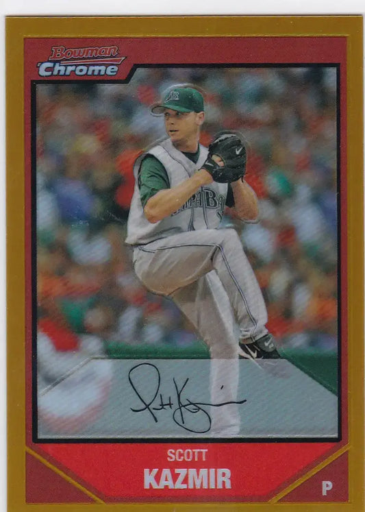 2007 Bowman Chrome Gold Refractor #78 Scott Kazmir /50 Tampa Bay Rays - Baseball Card Single