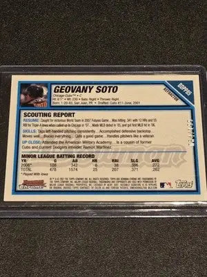 2007 Bowman Draft Picks & Prospects #BDPP85 Geovany Soto Chrome Prospects - Baseball Card Single