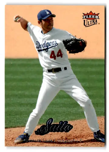 Fleer Ultra Takashi Saito baseball card featuring original gloss and pitcher image