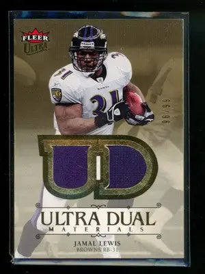 2007 Fleer Ultra Ultra Dual Materials Jamal Lewis #UDM-JL Game-Used Mem 96/99 - Other