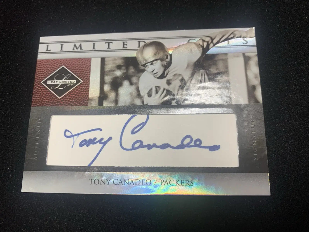 2007 Limited Cuts Cut Signature Tony Canadeo LC-2 Auto Green Bay Packers #/150 - Football Card Single