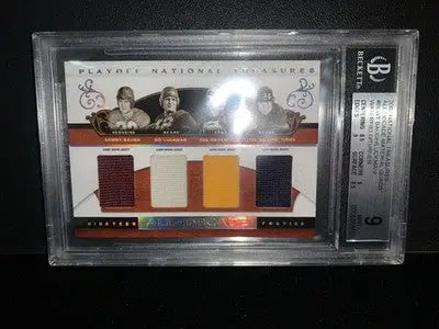 2007 National Treasures Baugh Luckman Waterfield Bulldog Turner BGS 9 Relic #/25 - Football Card Single