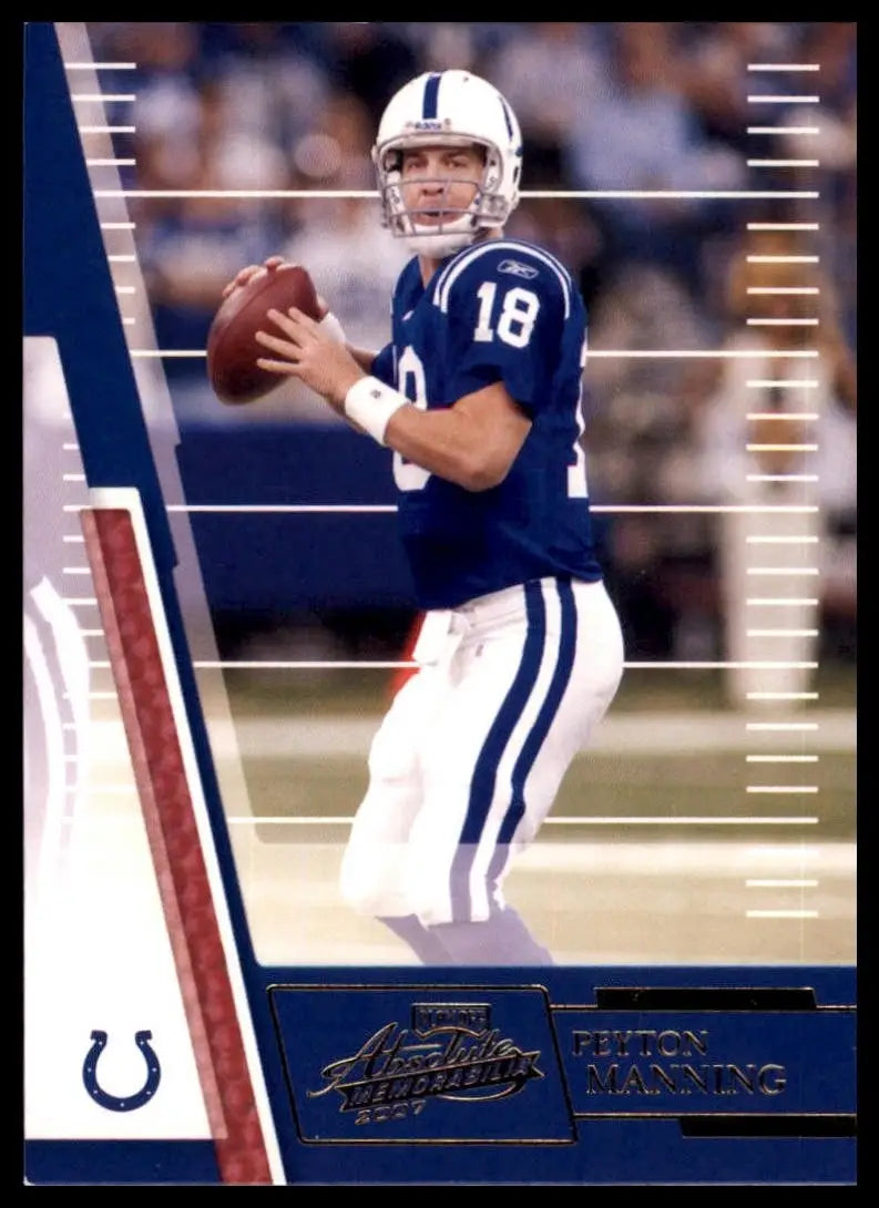 Blue and white Indianapolis Colts football jersey with number 18 and Colts logo