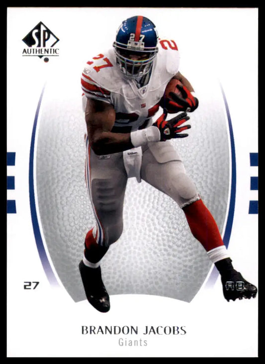 2007 SP Authentic Brandon Jacobs 8 New York Giants NM - Football Card Single