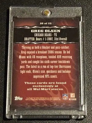 2007 Topps #10 Greg Olsen Red Hot Rookies - Football Card Single
