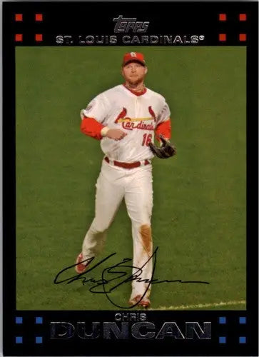 Original gloss Chris Duncan baseball card 2007 Topps NM-MT Cardinals ID 5328