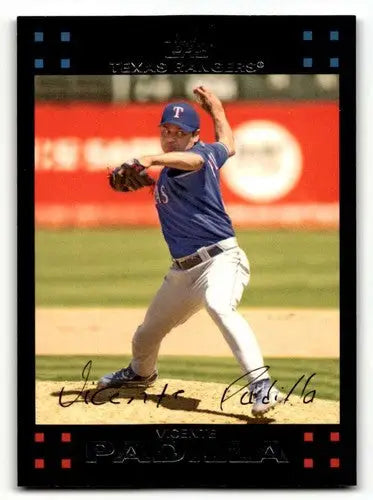 Baseball card featuring Vicente Padilla Texas Rangers with original gloss from 2007 Topps