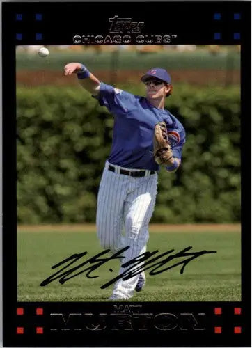 Original gloss baseball card featuring Matt Murton NMMT throwing a ball at Cubs