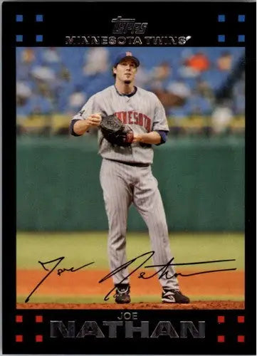 Original gloss Joe Nathan baseball card 2007 Topps #179 Joe Nathan NMMT Twins